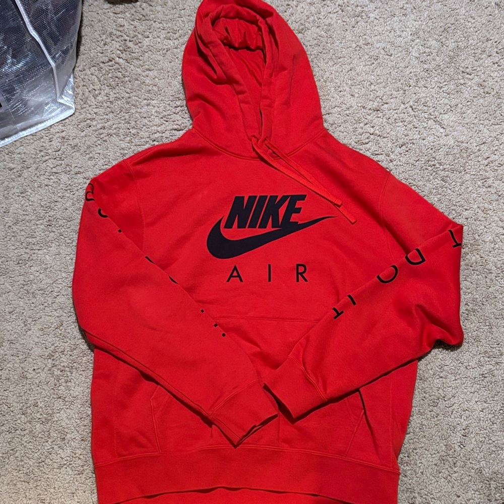 Nike Red Hoodie with Black Nike Air Logo